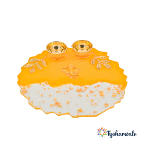 Resin Tilak Platter | Pooja Tilak Thali | Haldi Kumkum Plate for Gifting or Wedding Celebrations