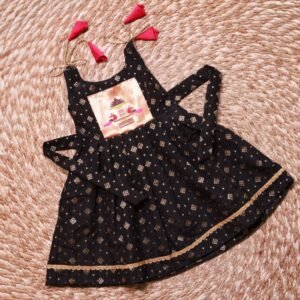 Shoulder Knot Paithani Patch Silk Frock