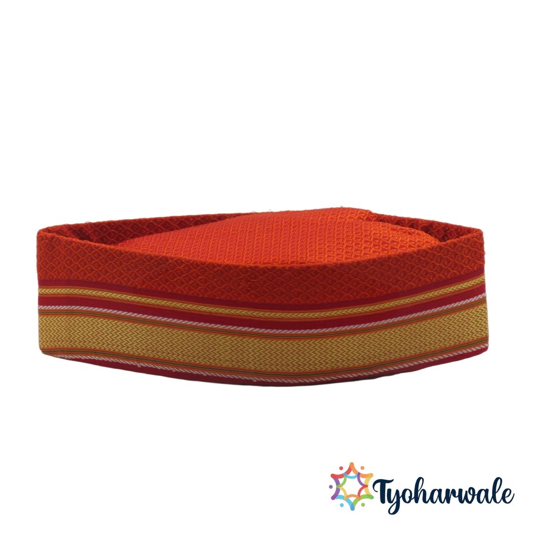 Traditional Khan Topi/Cap for Diwali Pooja, Laxmi Pujan, Wedding or Traditional Function | Khun Topi | Traditional Maharashtrian Festival Caps for Men |