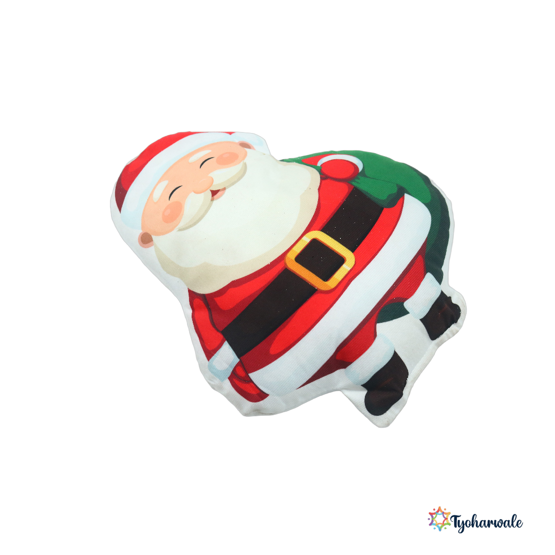 Santa Pillow for Christmas Decoration | Santa Claus Cushion (Soft Plush) Christmas Showpiece for Home Décor, Sofa, Kids Room & Festive Gifting |