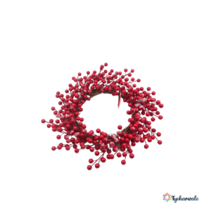 Stunning Red Berry Christmas Wreath - Snowy Accents and Natural Design | Perfect Door Decoration and Holiday Home Styling