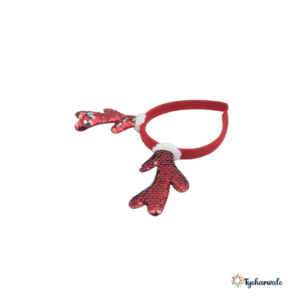 Cute Reindeer Hairband with Sequin Antlers (Set of 12) | Red Christmas Decoration for Kids and Adults | Fun Xmas Party Accessory and Costume Prop |