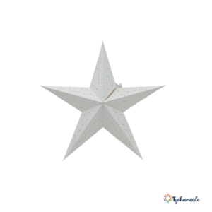 White Paper Star Lantern | 5 - Point Hanging Decoration with Cut - Outs | Elegant Xmas Light Shade for Home Décor and Christmas Tree