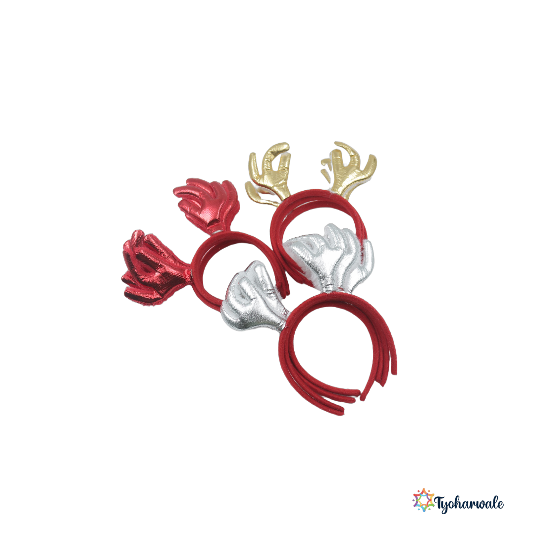 Reindeer Headband Set (12 Pc) for Kids and Adults | Cute Xmas Party Accessory | Festive Accessory for Christmas Parties and Events |