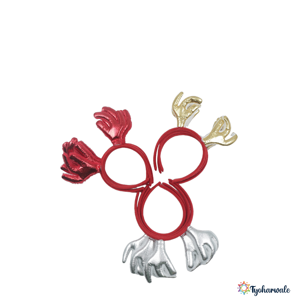 Reindeer Headband Set (12 Pc) for Kids and Adults | Cute Xmas Party Accessory | Festive Accessory for Christmas Parties and Events |