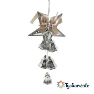 Christmas Star with Hanging Bells | Xmas Decoration for Door, Wall, and Home |