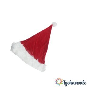 Premium Red Velvet Santa Cap (Set of 12) | Classic Christmas Costume Accessory for Kids and Adults | Party Wear and Holiday Décor