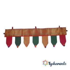 Khun Toran | Door Hanging for Main Door, Temple Decoration | Khan Fabric Toran | Festive Pooja Decor & Entrance | Traditional Leaf Design |