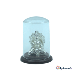 Full Silver Finish Ganpati Statue | Lord Ganesha Idol for Pooja | Auspicious Start & Wisdom Symbol | Spiritual Gift for Home & Office