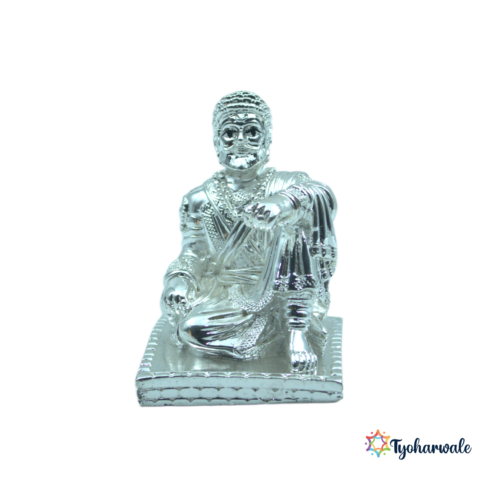 Chhatrapati Shivaji Maharaj Idol | Silver-Plated Finish Statue | For Home, Decor, & Office |