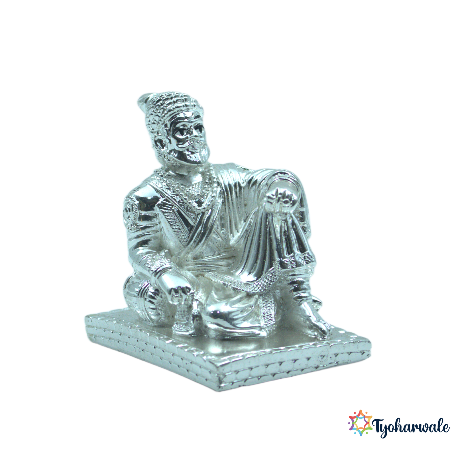 Chhatrapati Shivaji Maharaj Idol | Silver-Plated Finish Statue | For Home, Decor, & Office |