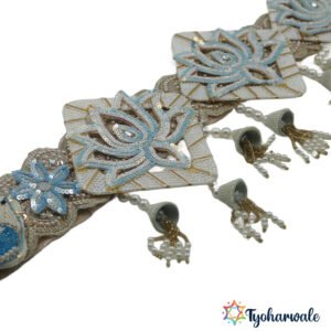 Embroidered Toran with Tassels | Lotus Bandhanwar for Main Door Decoration | Diwali, Pooja Room Decor, & Housewarming Gift |