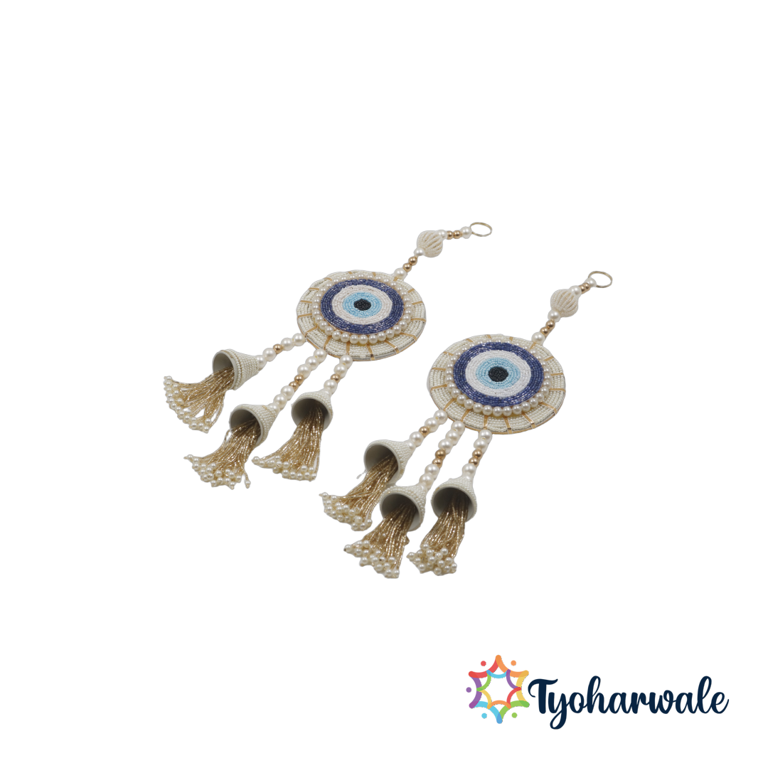 Evil Eye Latkan | Nazar Battu Decorative Door Hanging for Home Entrance, Office, Pooja Room, Mandir, Festival Wall Hanging, & Housewarming |