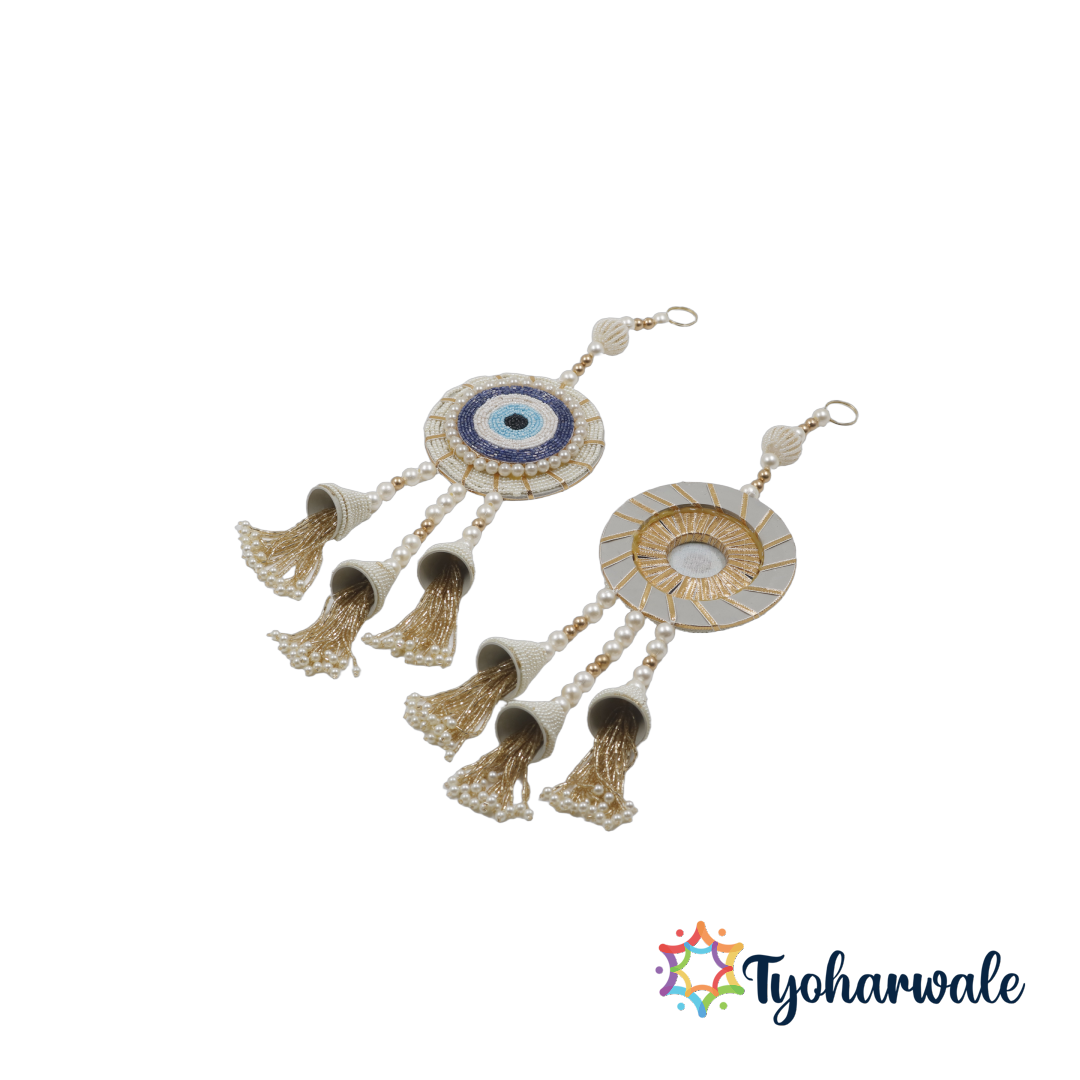 Evil Eye Latkan | Nazar Battu Decorative Door Hanging for Home Entrance, Office, Pooja Room, Mandir, Festival Wall Hanging, & Housewarming |