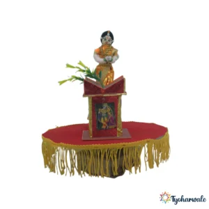 Decorative Tulsi and Lady Setup for Rukhwat Set of 2 (तुळशीची पूजा) | Traditional Ritual Miniature | Wedding Rukhwat Decor |