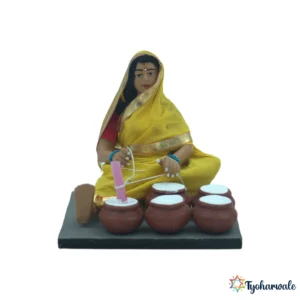 Gavalan Setup Murti for Rukhwat (गवळण) | Traditional Village Life Miniature | For Wedding Rukhwat & Cultural Decor |