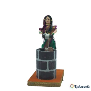 Lady Near Well Setup for Rukhwat (पाणी भरणारी स्त्री) | lady near well figurine | traditional wedding decor Village Life Miniature