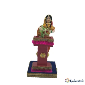 Tulshila Paani Ghaalnari Rukwat Item | Traditional Maharashtrian Wedding Display Figurine | Marathi Lagna Cultural Showpiece for Bridal Rukwat Setup