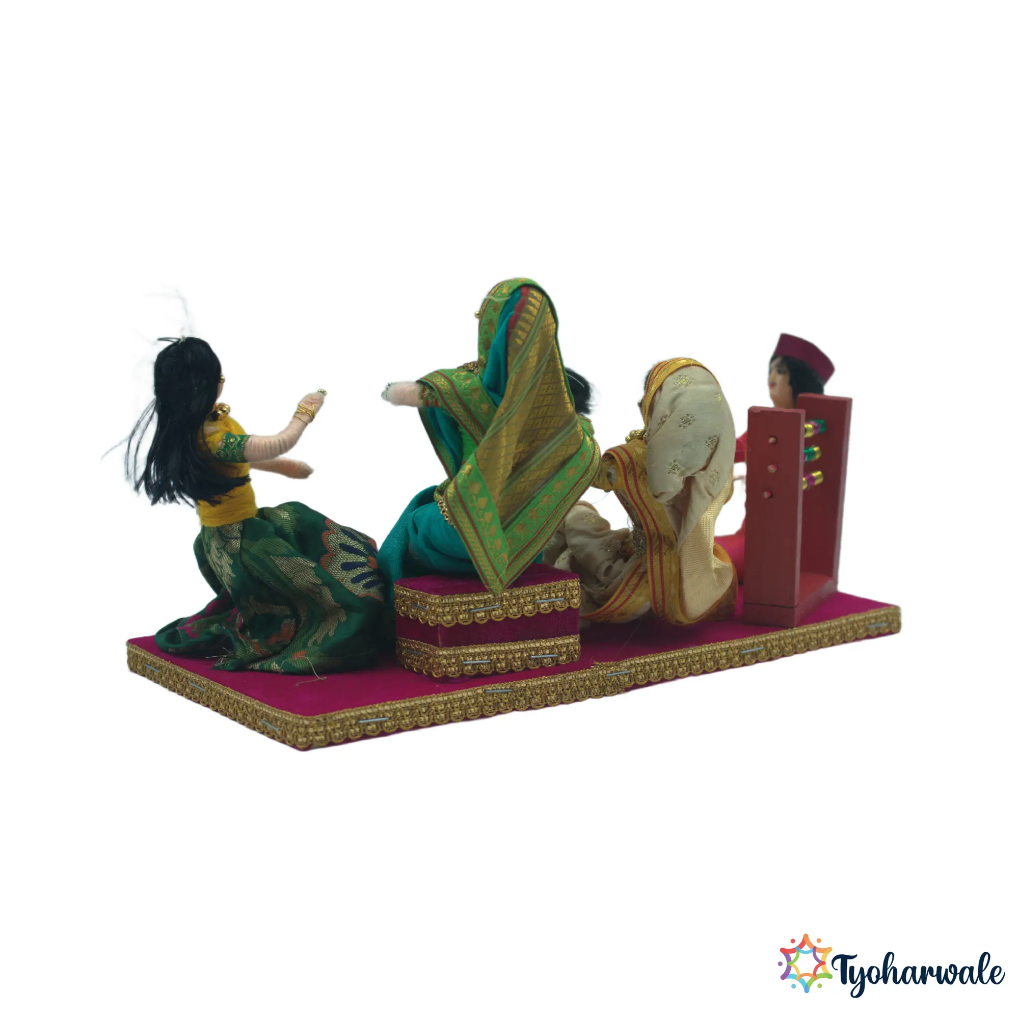 Mehendi and Bangdi Rukwat Figurine Set | Maharashtrian Wedding Ritual Scene | Bridal Ceremony Display Decor | Traditional Lagna Showpiece |