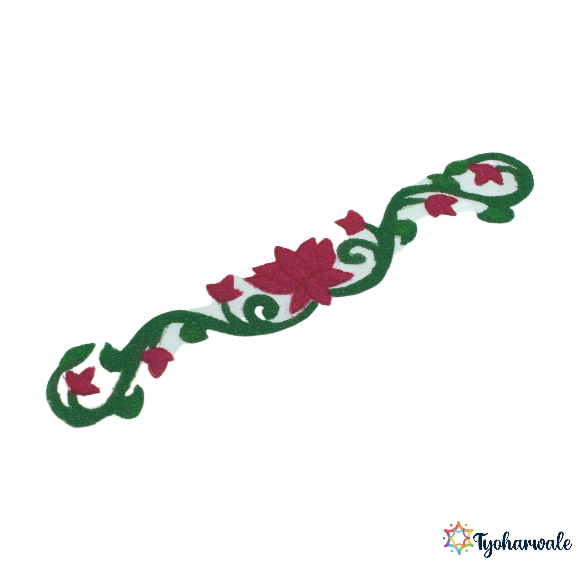 Lotus Vel Rangoli Design for Home Decoration | Reusable Decoration for Diwali, Festivals & Entrance |