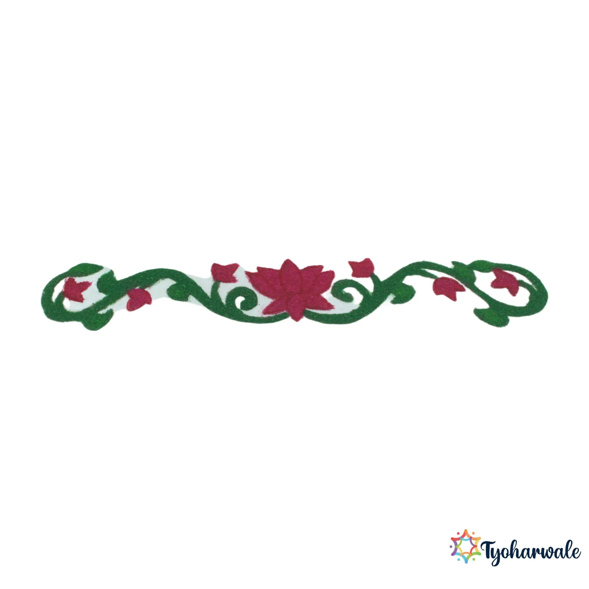 Lotus Vel Rangoli Design for Home Decoration | Reusable Decoration for Diwali, Festivals & Entrance |