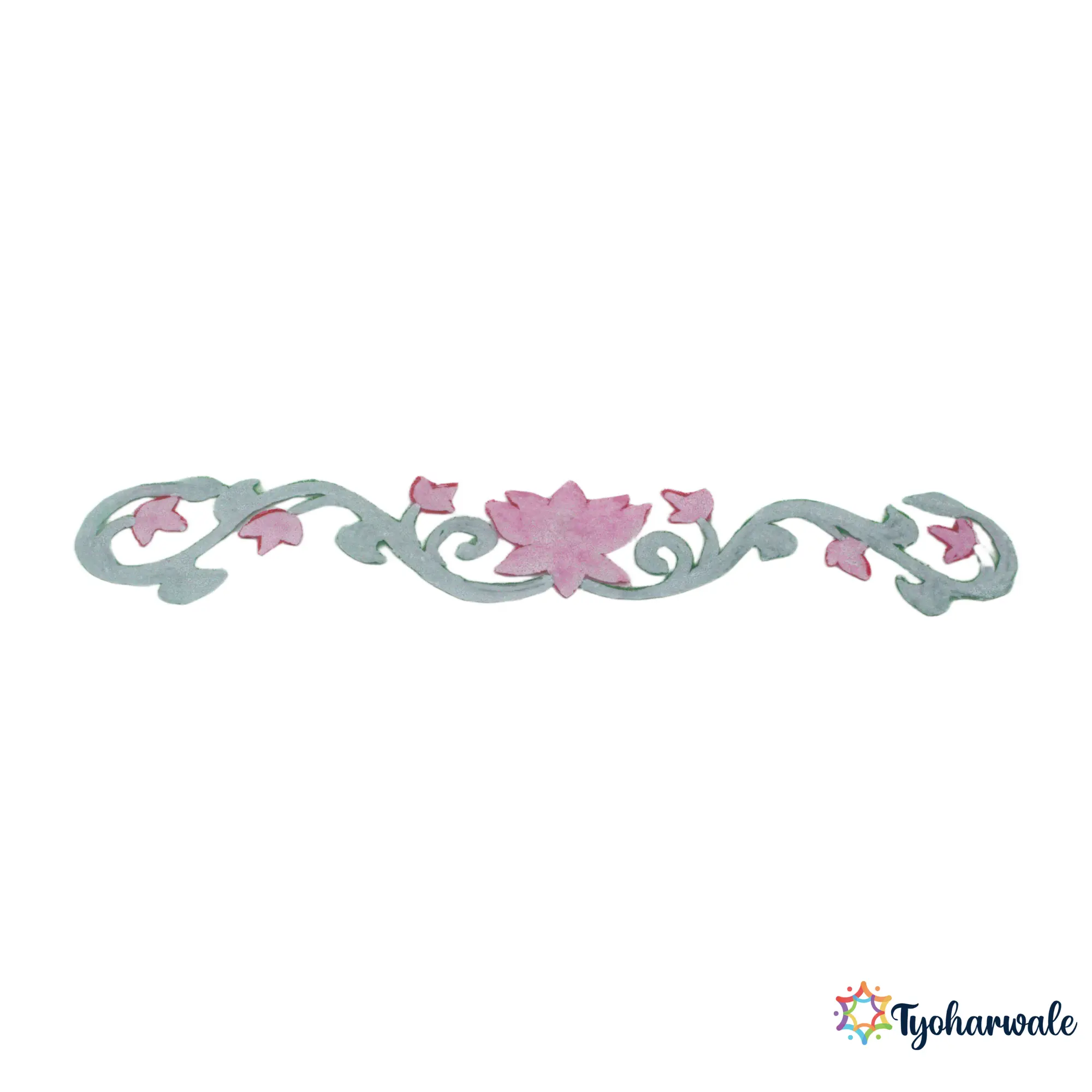 Lotus Vel Rangoli Design for Home Decoration | Reusable Decoration for Diwali, Festivals & Entrance |