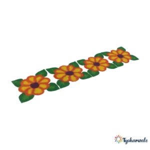 Floral Border Rangoli Design | Handmade Reusable Rangoli for Diwali, Festivals & Home Entrance |