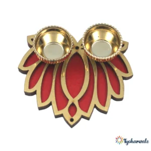 Haldi Kumkum Holder with Lotus Design | Traditional Pooja Accessory for Mandir, Festivals & Decoration |