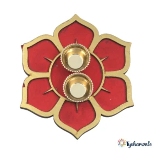 Decorative Haldi Kumkum Holder | Flower Shaped | Traditional Floral Design Kumkum Holder for Temple, Mandir & Festivals |