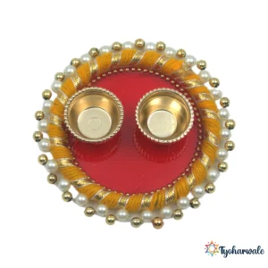 Haldi Kumkum Platter | Decorative Haldi Kumkum Plate for Pooja, Gifting, Festivals, and Traditional |