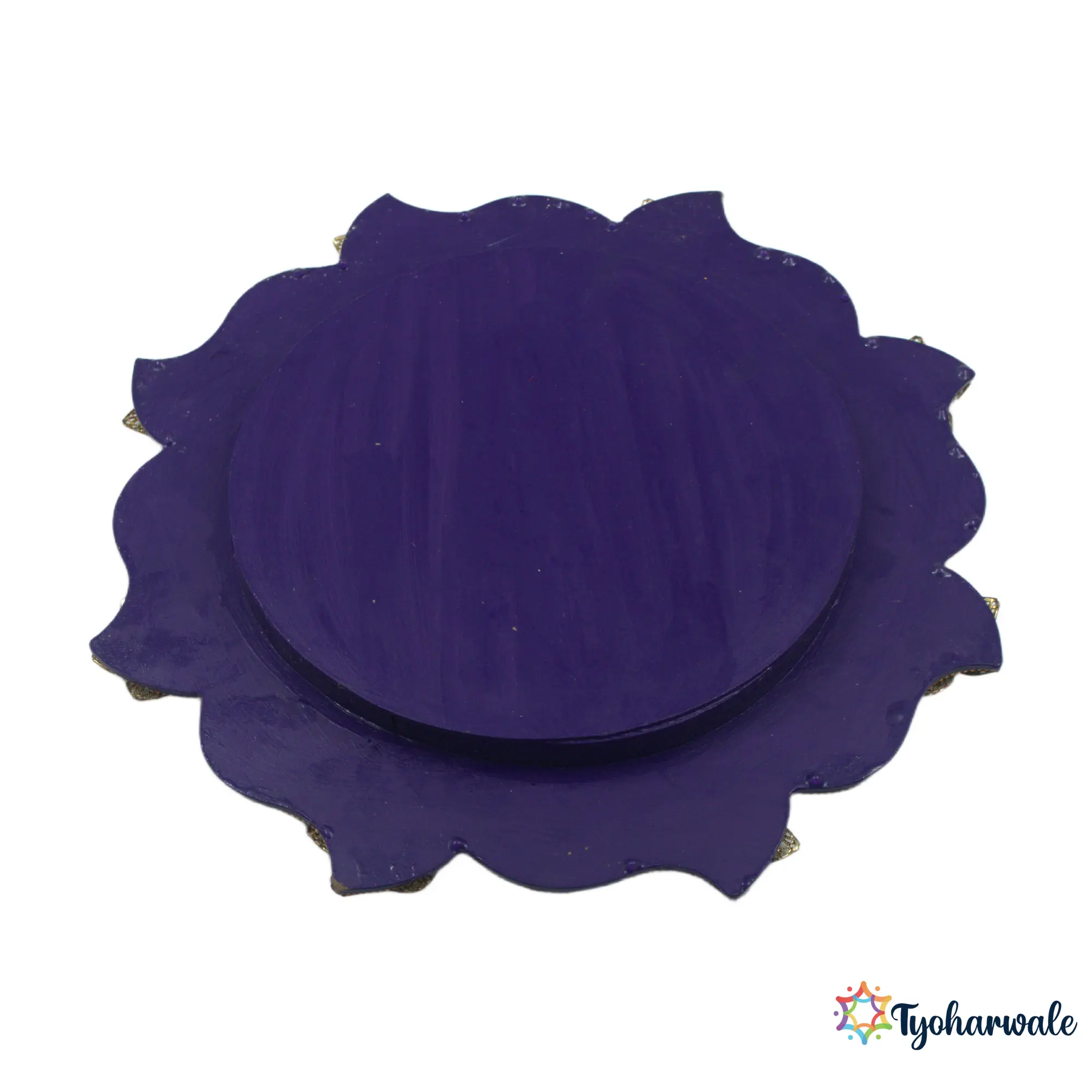 Pooja Thali with Flowers | Decorative Plate for Aarti & Festive Rituals | Puja Thali for Diwali, Wedding & Gifting |