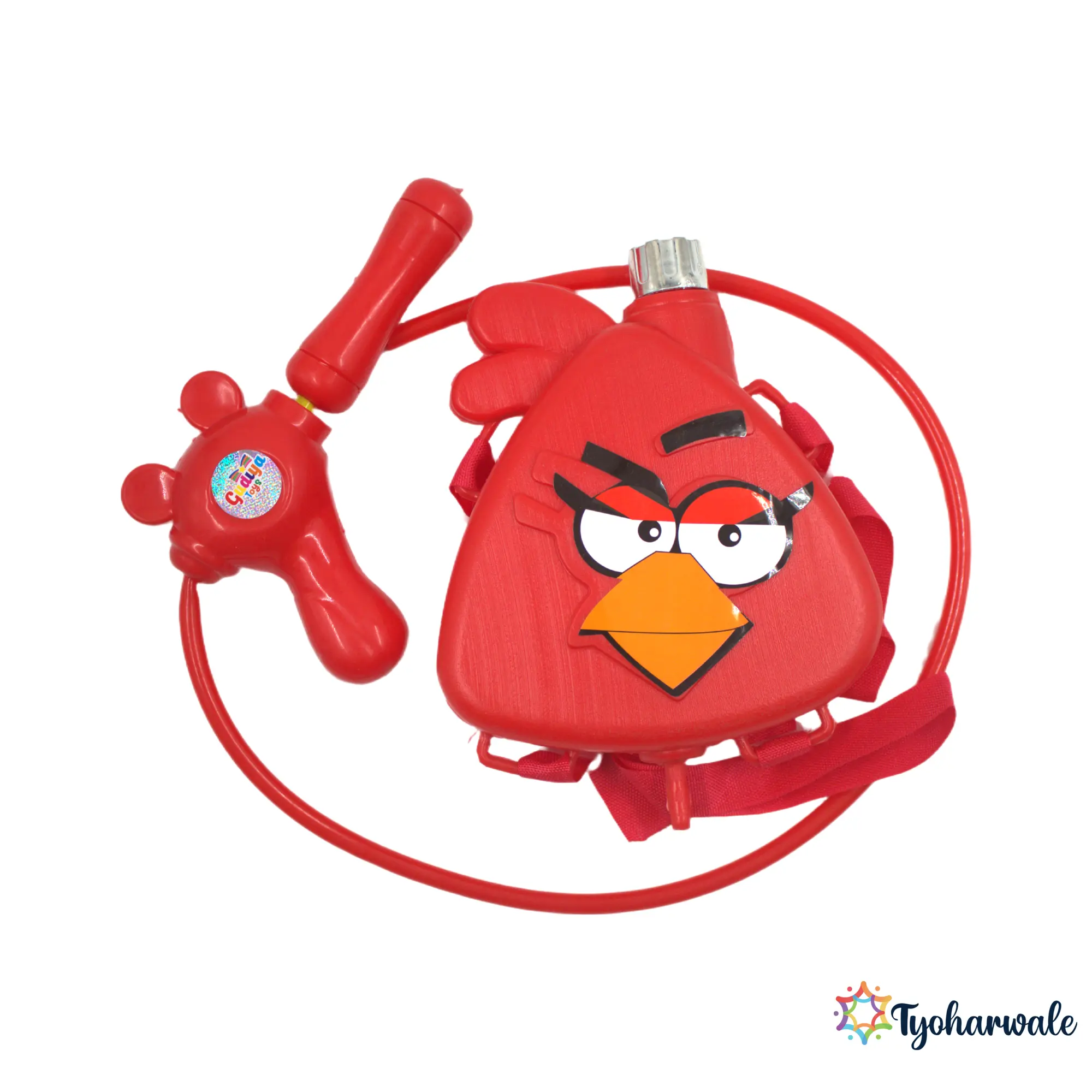 Cartoon Bird Game Theme Backpack Holi Water Tank Gun for Kids | Character Festival Spray Toy | Outdoor Colour Play
