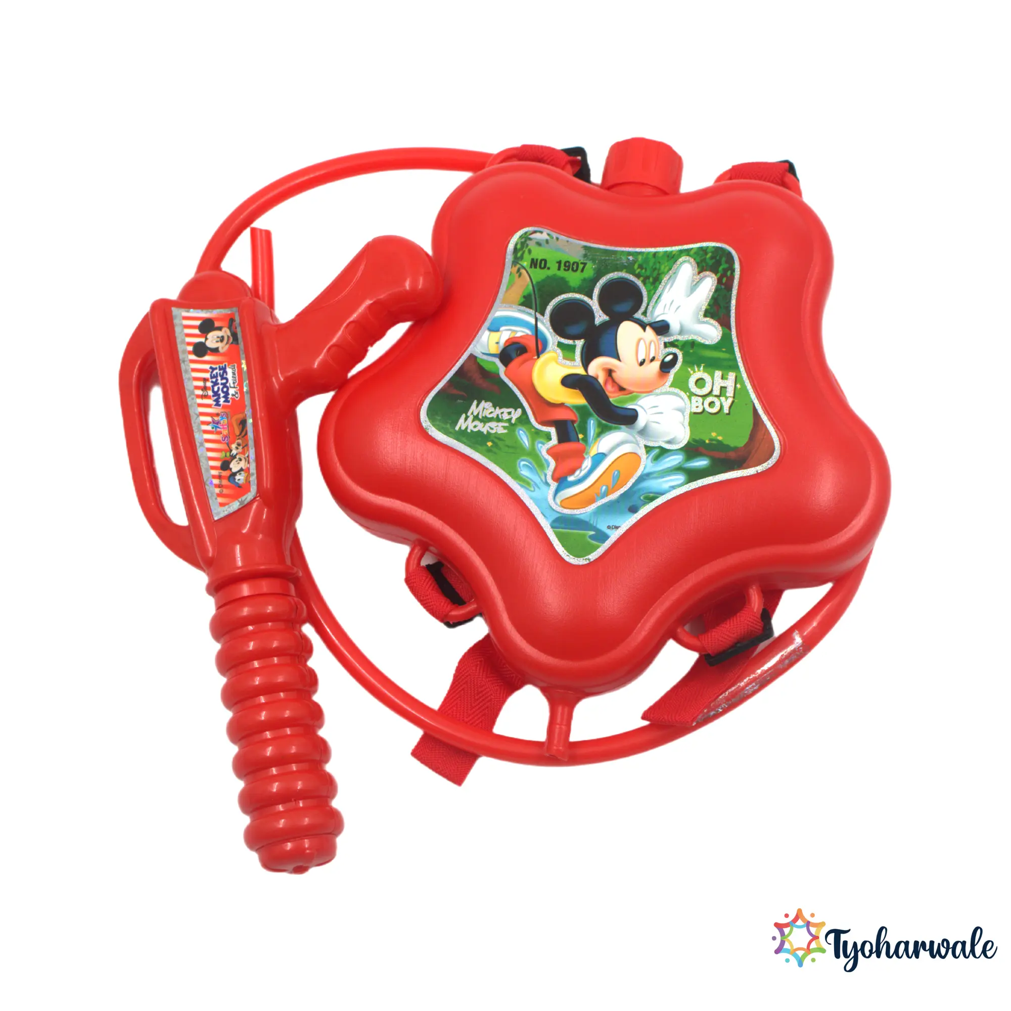 Cartoon Mouse Character Backpack Holi Water Tank Gun for Kids | Festival Spray Gun Toy | Outdoor Colour Play