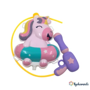 Unicorn Backpack Holi Water Tank Gun for Kids | Fantasy Theme Festival Spray Toy | Outdoor Colour Play