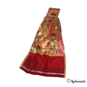 Single Layered Gudi Cover for Gudi Padwa | Ready Made Gudi Padwa Decoration Cloth | Traditional Maharashtrian Gudi Cover | Khun & Paithani Style Gudi Cloth Cover for Home Entrance or Balcony