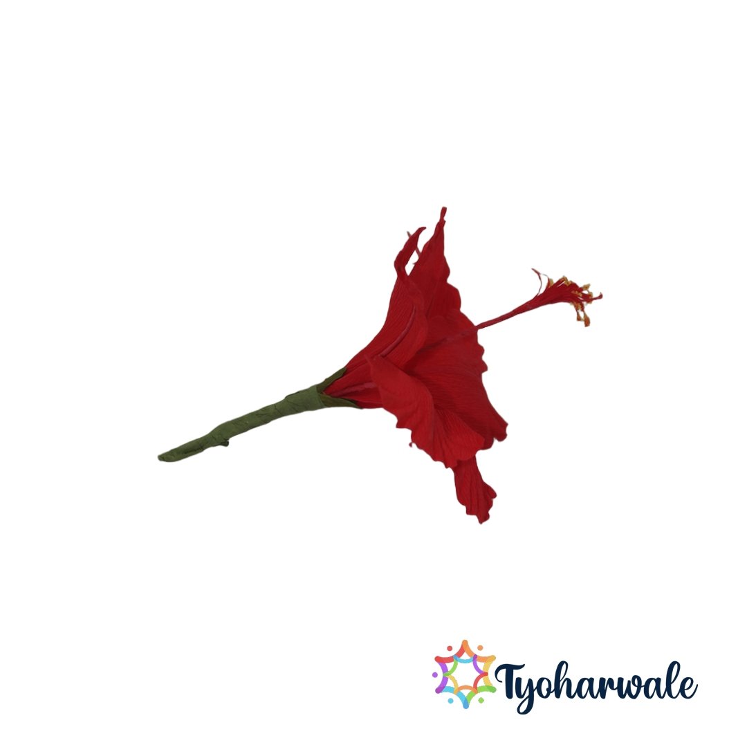 Handmade Artificial Hibiscus Flower | artificial hibiscus flower | Eco-Friendly Floral Décor for Home & Festivals | Decorative Hibiscus Flower Craft for Pooja, Gifting & Table Setup