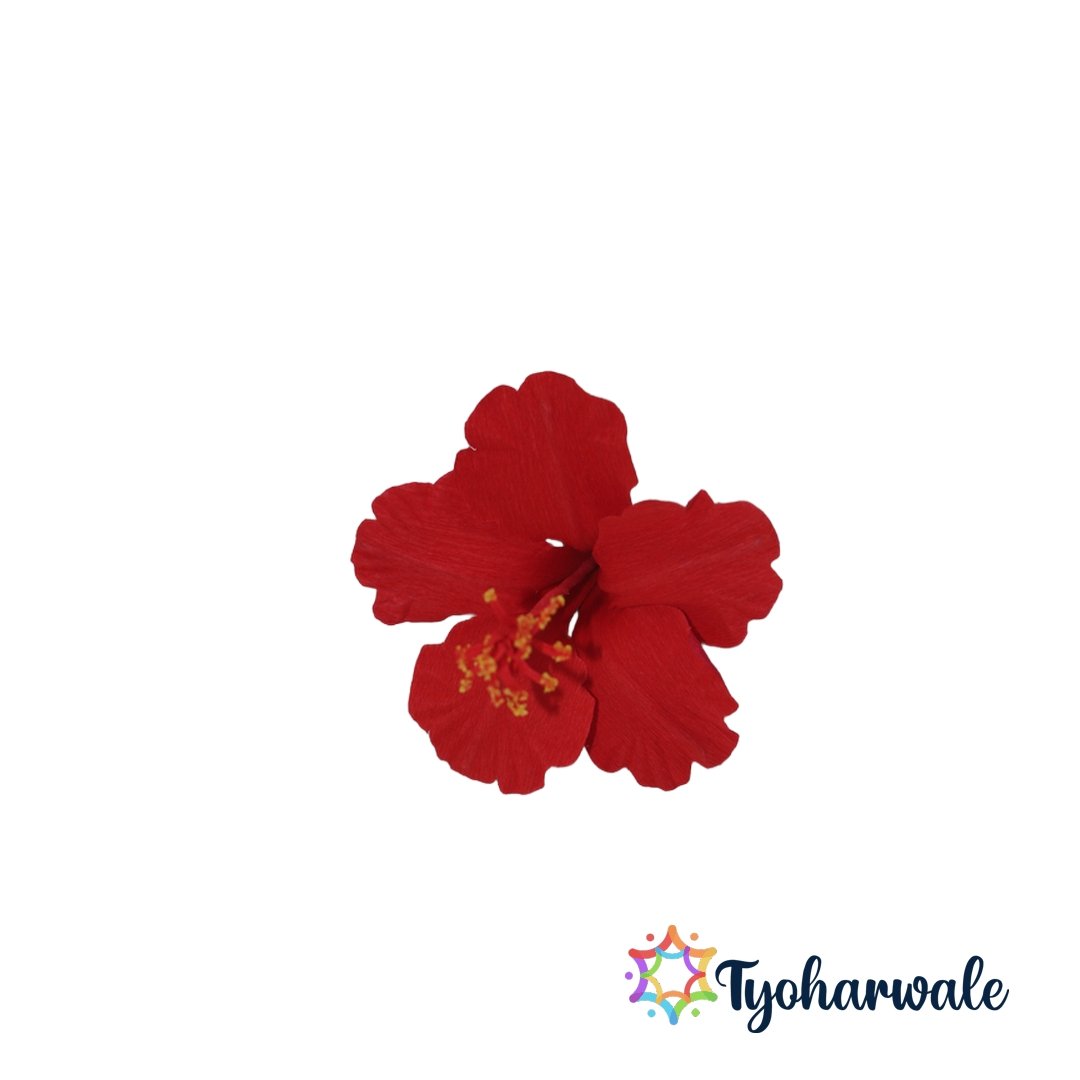 Handmade Artificial Hibiscus Flower | artificial hibiscus flower | Eco-Friendly Floral Décor for Home & Festivals | Decorative Hibiscus Flower Craft for Pooja, Gifting & Table Setup