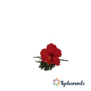 Hibiscus and Durva Arrangement for Ganesh Pooja | Handmade Traditional Floral Décor for Ganpati Festival, Temple & Home Mandir Styling