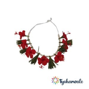 Mini Hibiscus Haar for Festivals | Handmade Floral Garland for Pooja, Idol Decoration, Traditional Celebrations & Festive Home Décor