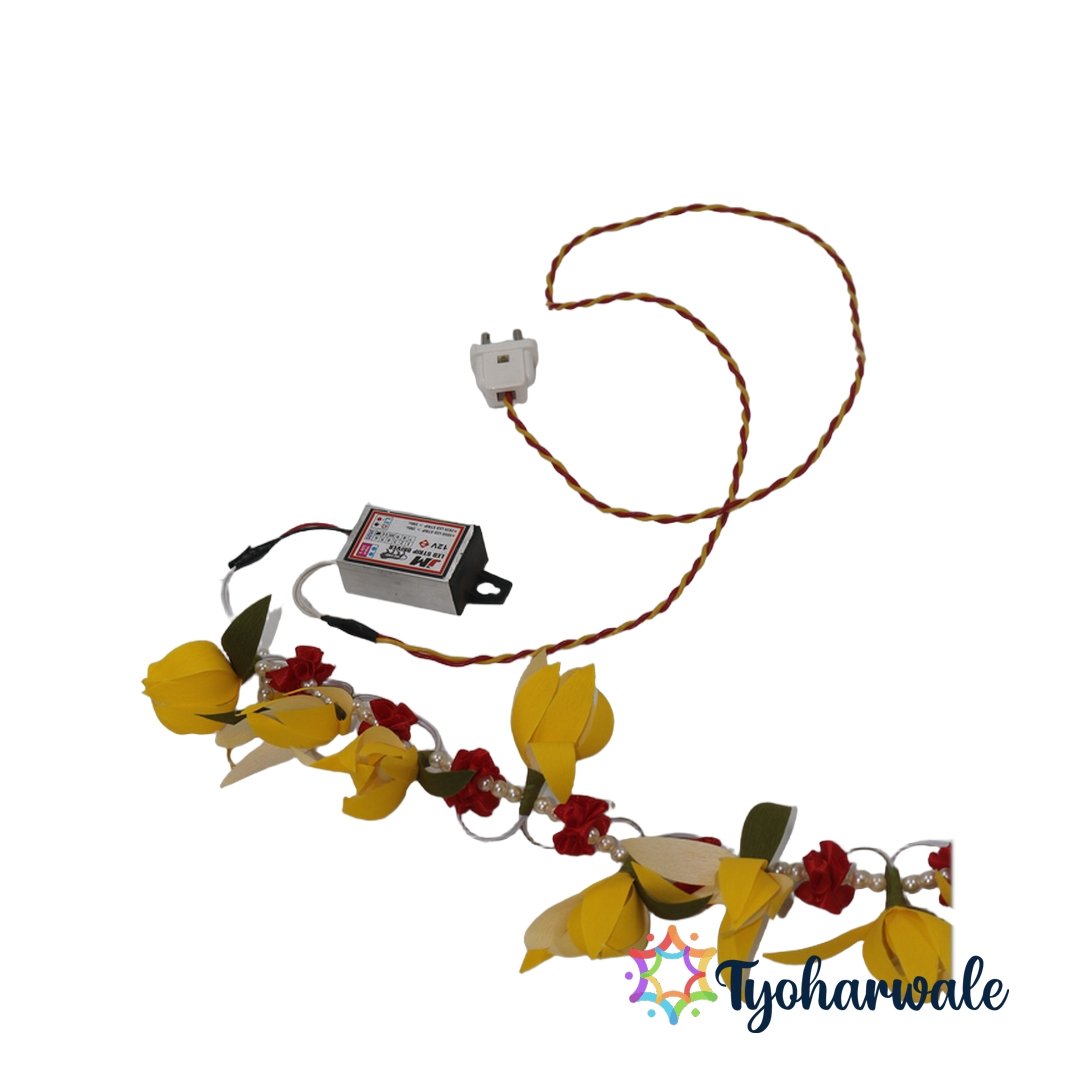 Handmade Lighting Floral Toran for Door Decoration | Eco-Friendly Festive Entrance Hanging with Floral Design for Home & Pooja Décor