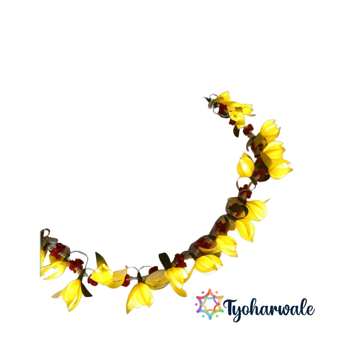 Handmade Lighting Floral Toran for Door Decoration | Eco-Friendly Festive Entrance Hanging with Floral Design for Home & Pooja Décor