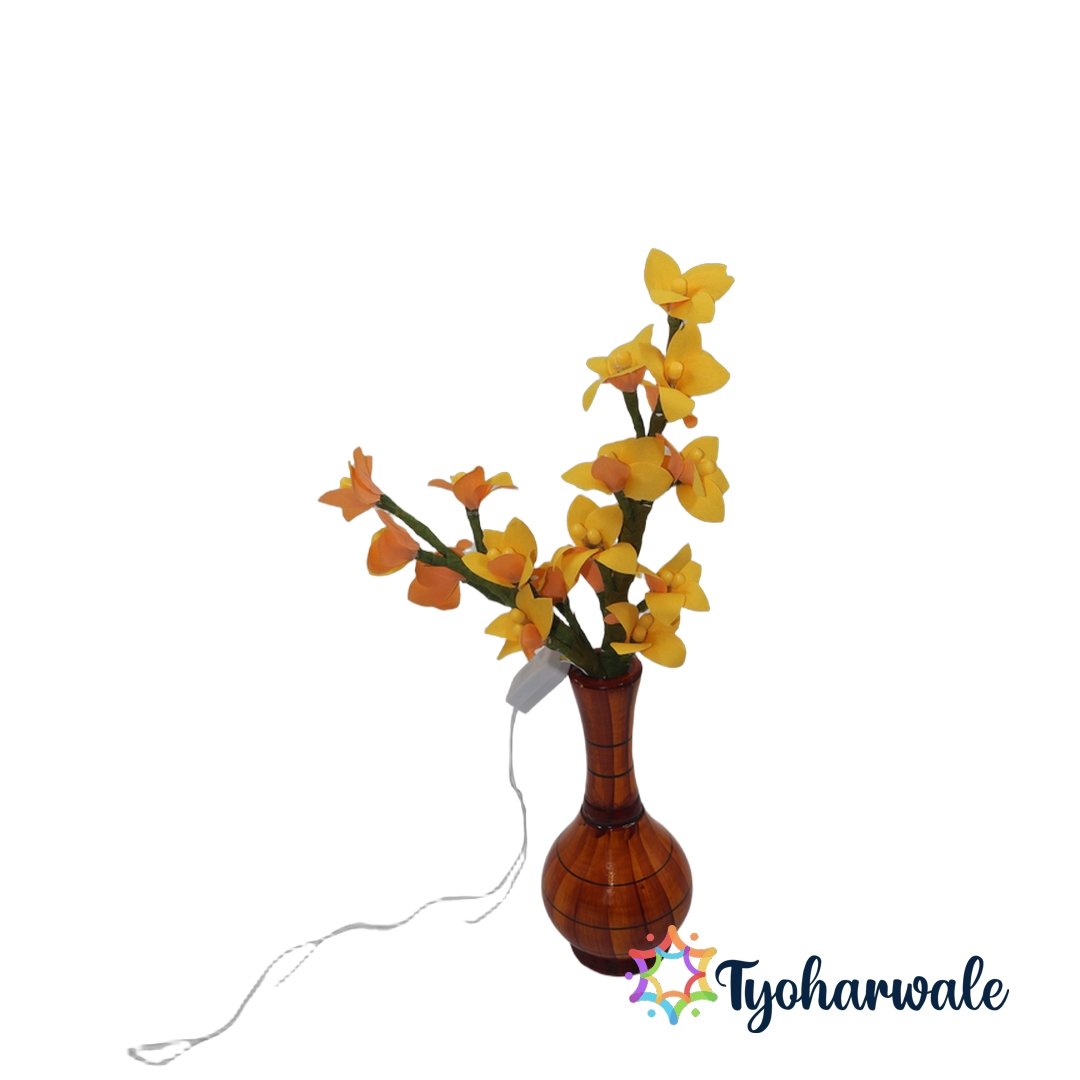 Eco-Friendly Flower Light Vase | Handmade Floral Lighting Décor for Festive Home Decoration | Decorative Vase for Diwali, Pooja & Table Styling