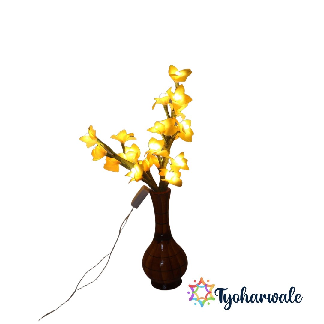 Eco-Friendly Flower Light Vase | Handmade Floral Lighting Décor for Festive Home Decoration | Decorative Vase for Diwali, Pooja & Table Styling