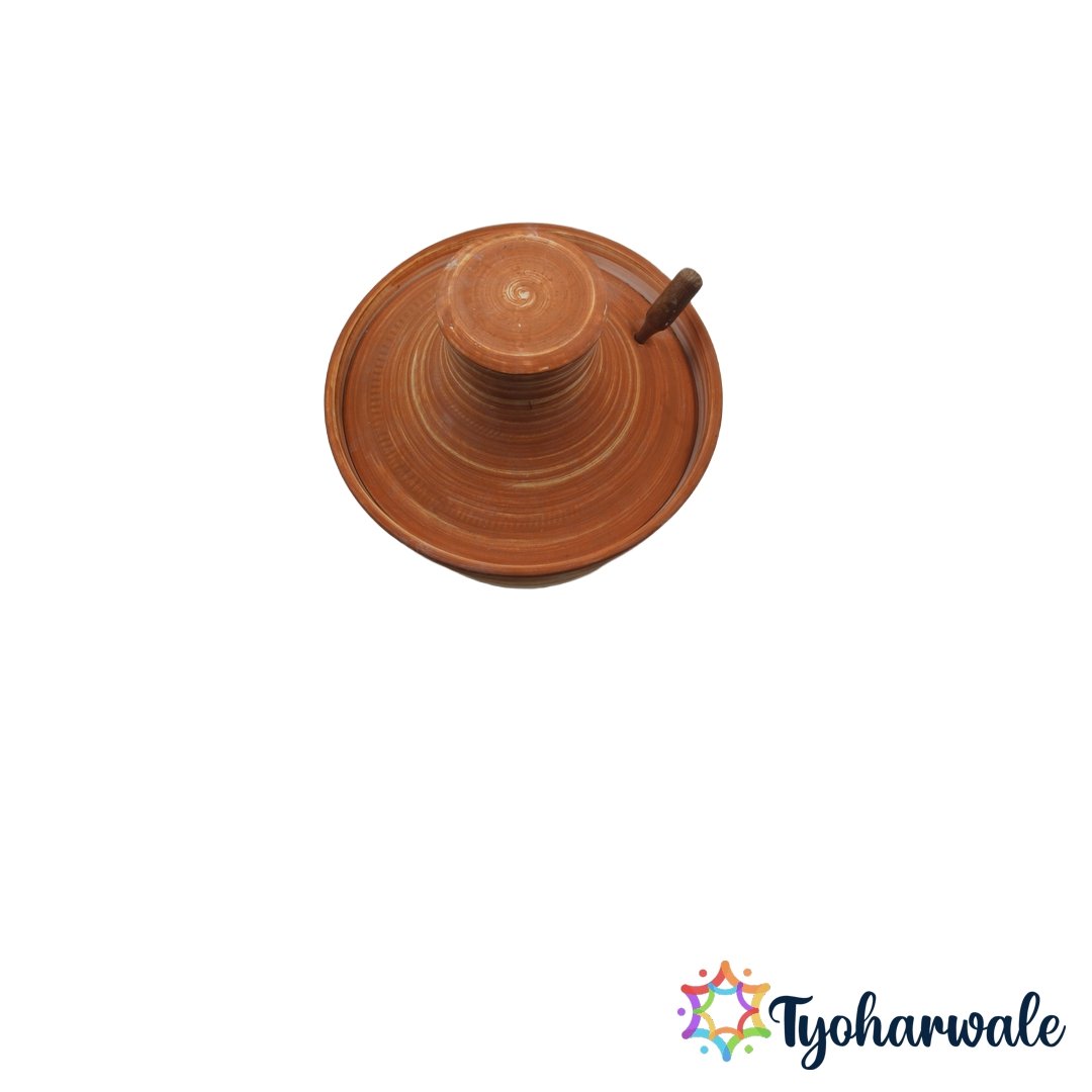 Natural Pressure Cooker X-Large | Traditional Clay Cookware for Healthy Cooking | clay pressure cooker for Indian Kitchen | earthen cooker