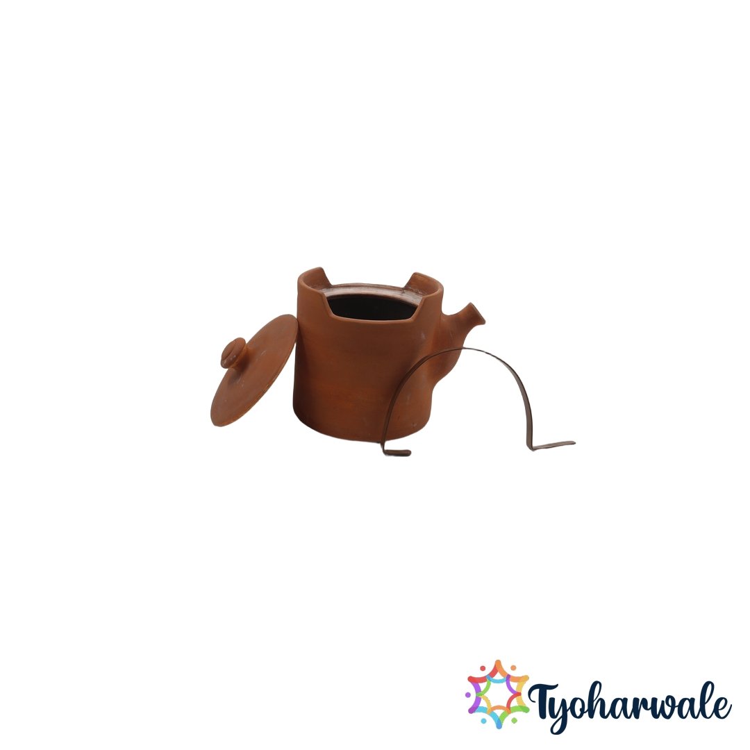 Large Clay Teapot | Traditional Earthen Tea Serving Pot for Home & Guests | clay teapot for Daily Serving | Handmade tea pot