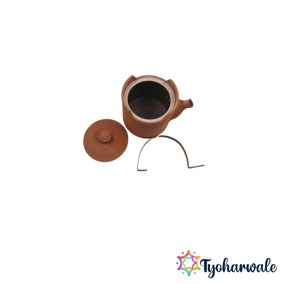 Large Clay Teapot | Traditional Earthen Tea Serving Pot for Home & Guests | clay teapot for Daily Serving | Handmade tea pot