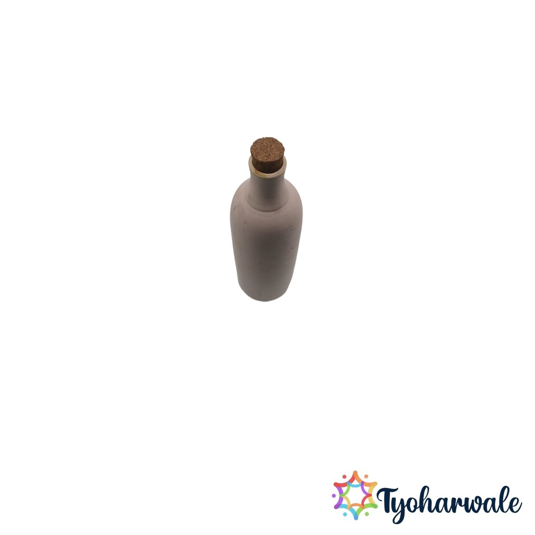 Ganga Water Bottle 600ml | Traditional clay water bottle for Natural Cooling | earthen water bottle for Home & Office | Eco Friendly Kitchenware