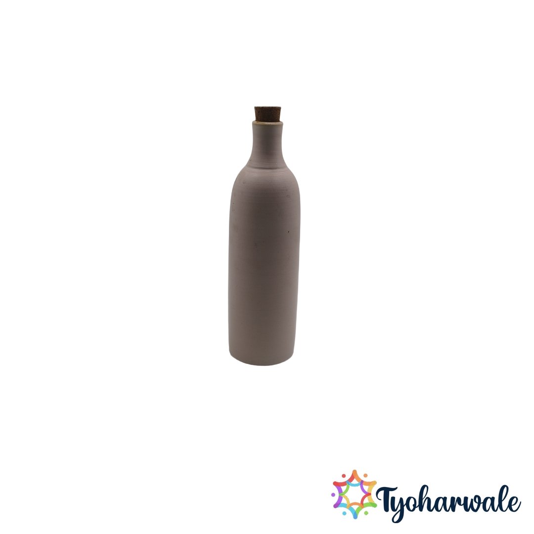 Ganga Water Bottle 600ml | Traditional clay water bottle for Natural Cooling | earthen water bottle for Home & Office | Eco Friendly Kitchenware