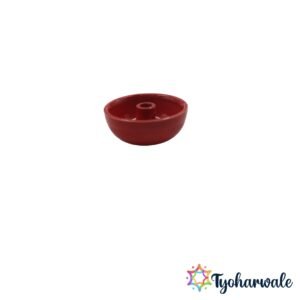 Traditional red tealight holder for Diwali and pooja décor.