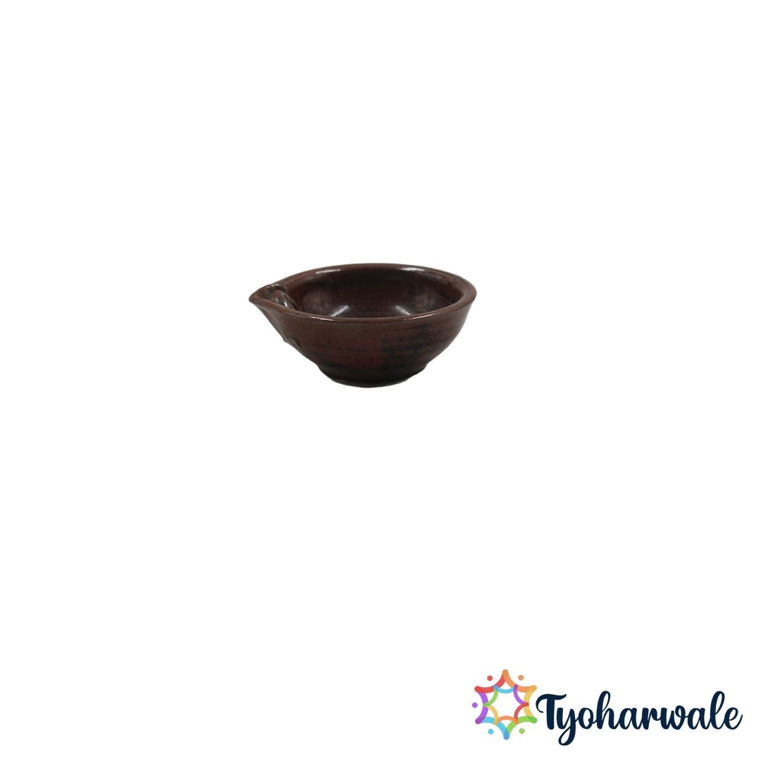 Traditional brown Angan diya for Diwali and pooja decoration.